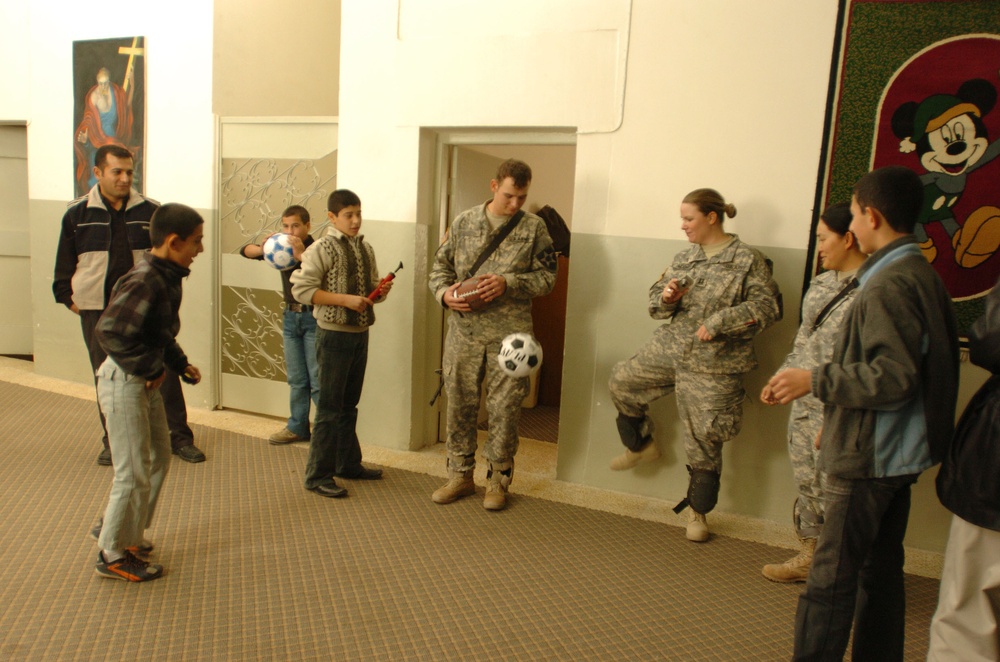 Soldiers visit St. Joseph's Catholic Orphanage
