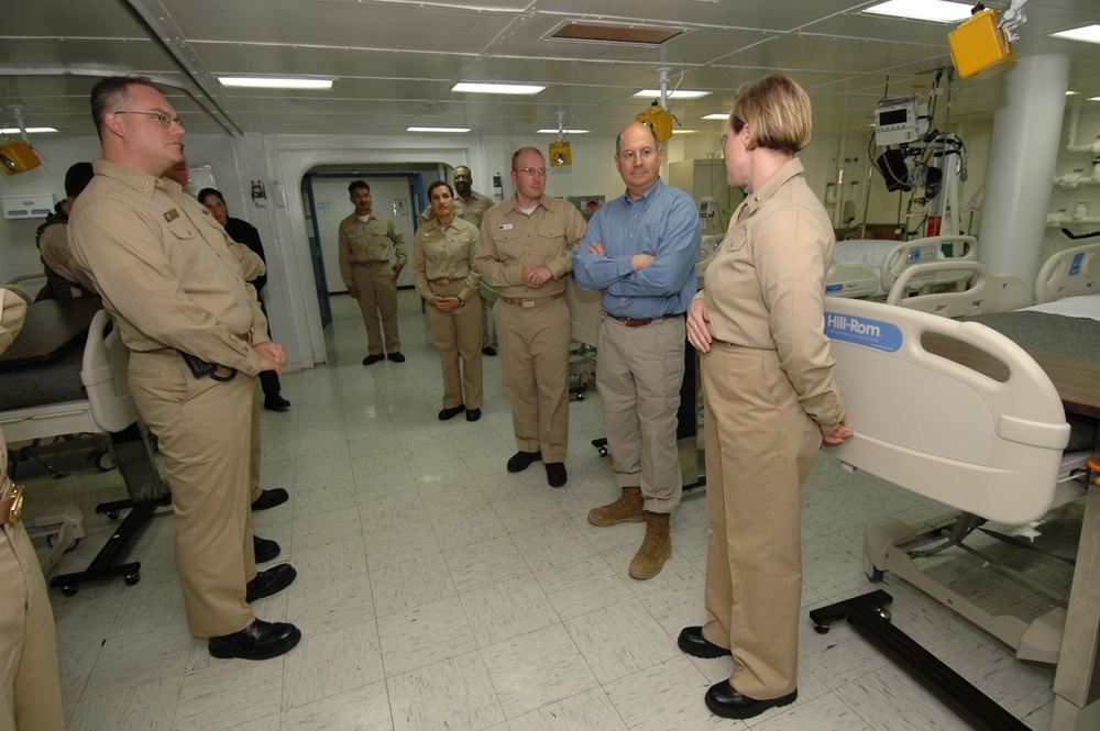 Secretary of the Navy Visits Boxer