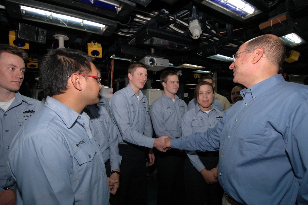 Secretary of the Navy Visits Boxer