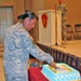 Native American Soldier speaks at ceremony