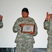 Native American Soldier speaks at ceremony