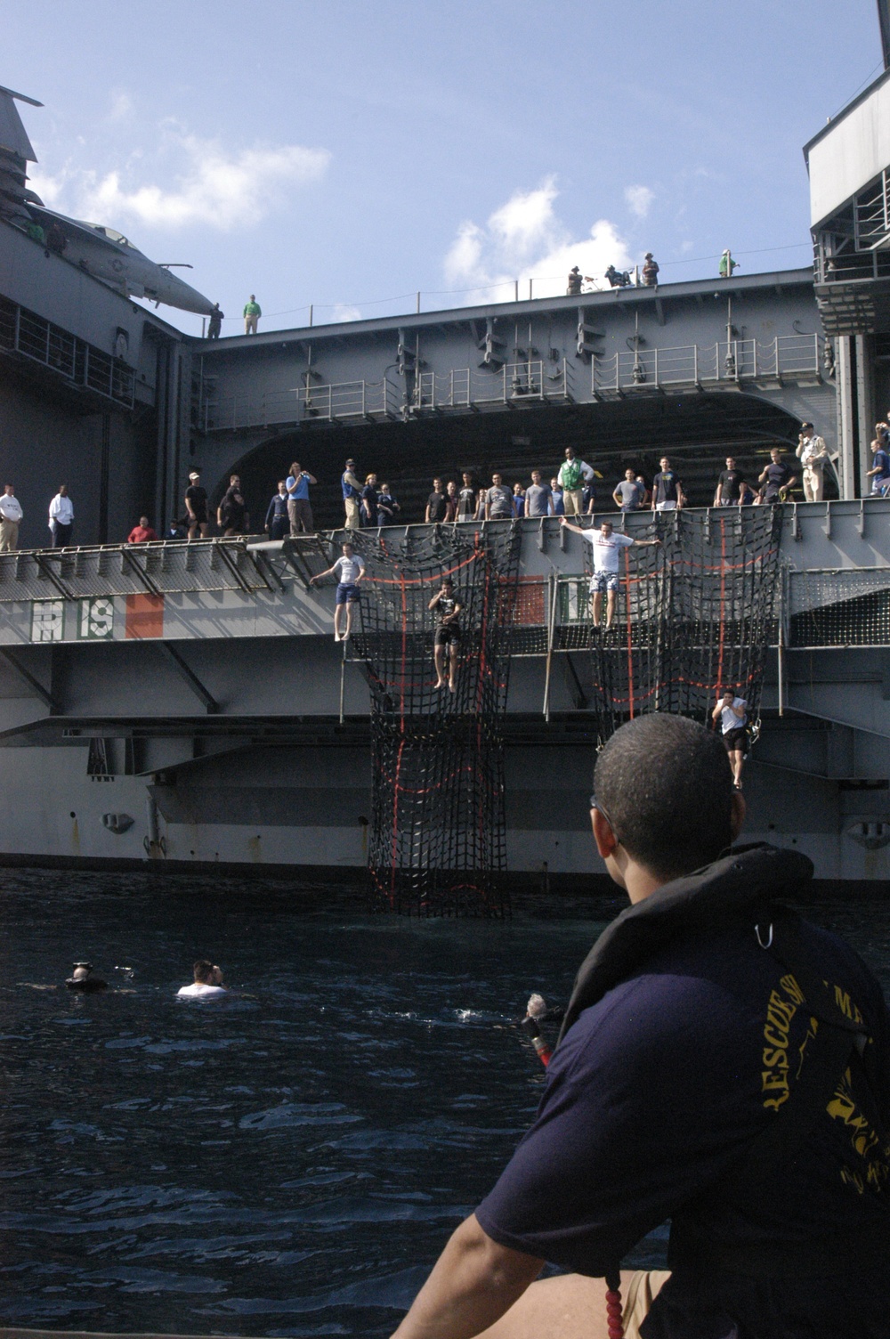 Sailors Enjoy a Swim Call Aboard the USS Eisenhower