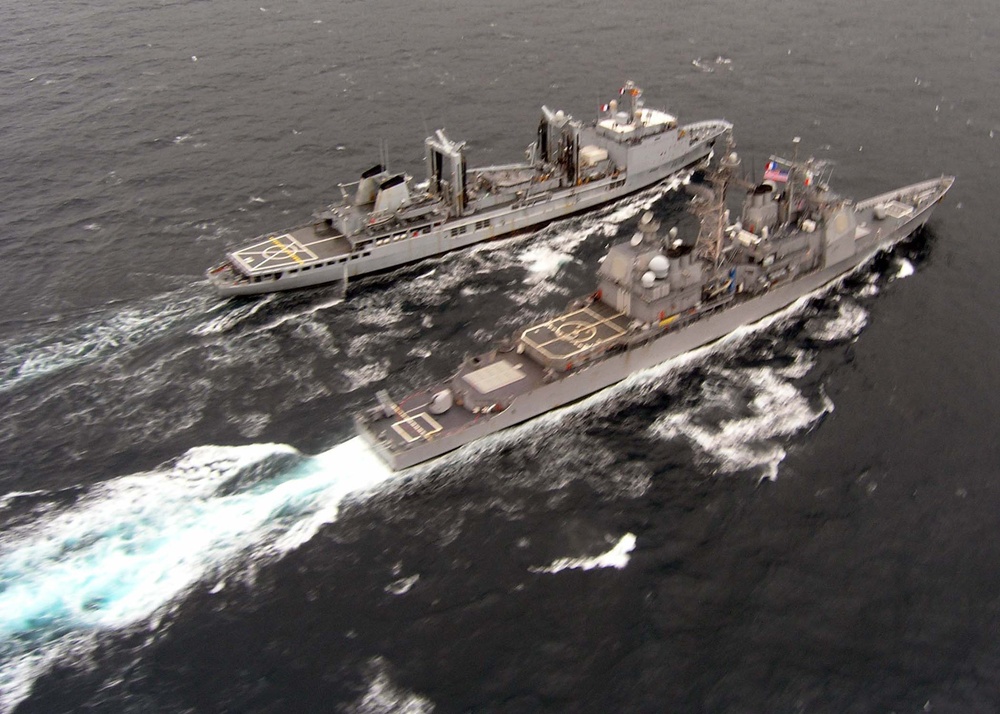 USS Anzio performs replenishment mission