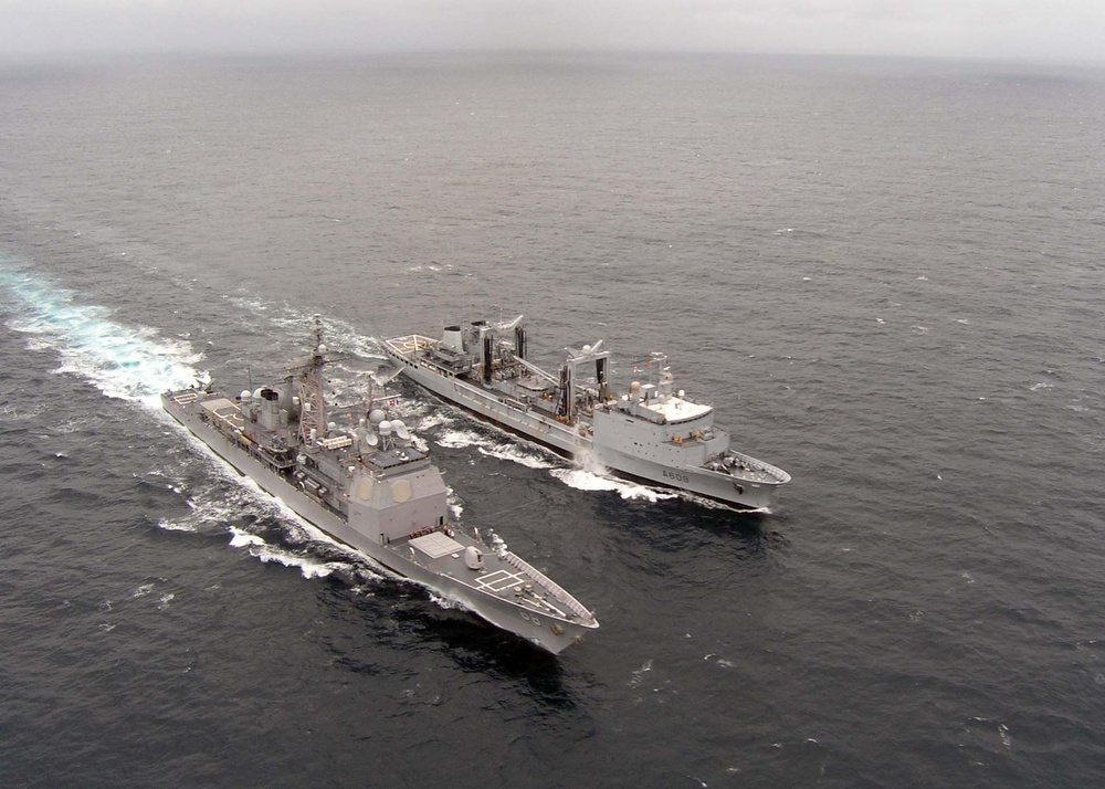 USS Anzio performs replenishment mission