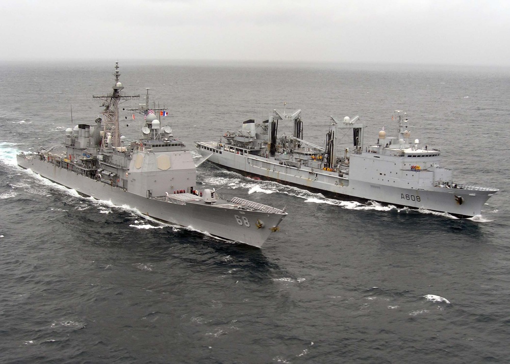 USS Anzio performs replenishment mission