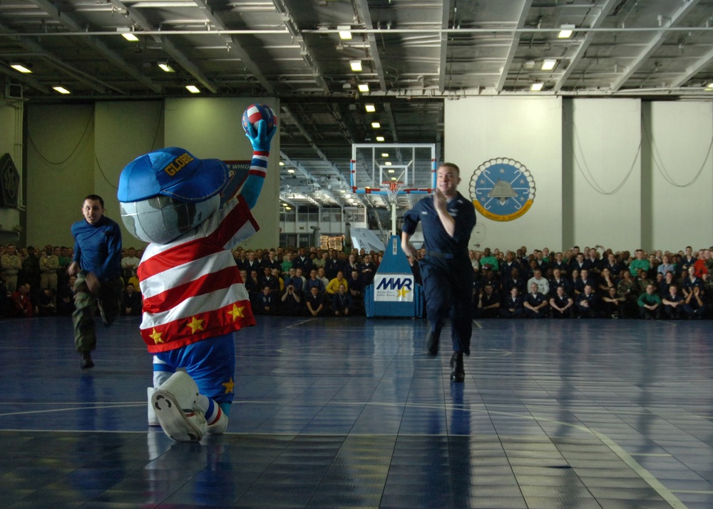 Globetrotters Visit USS Eisenhower