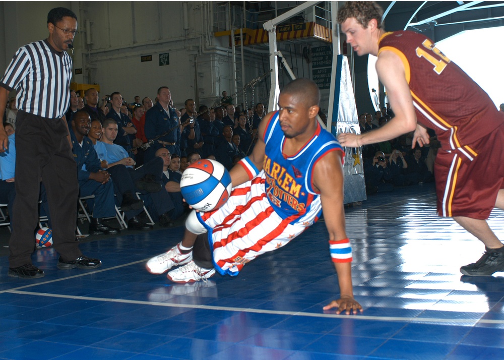 Globetrotters visit USS Eisenhower