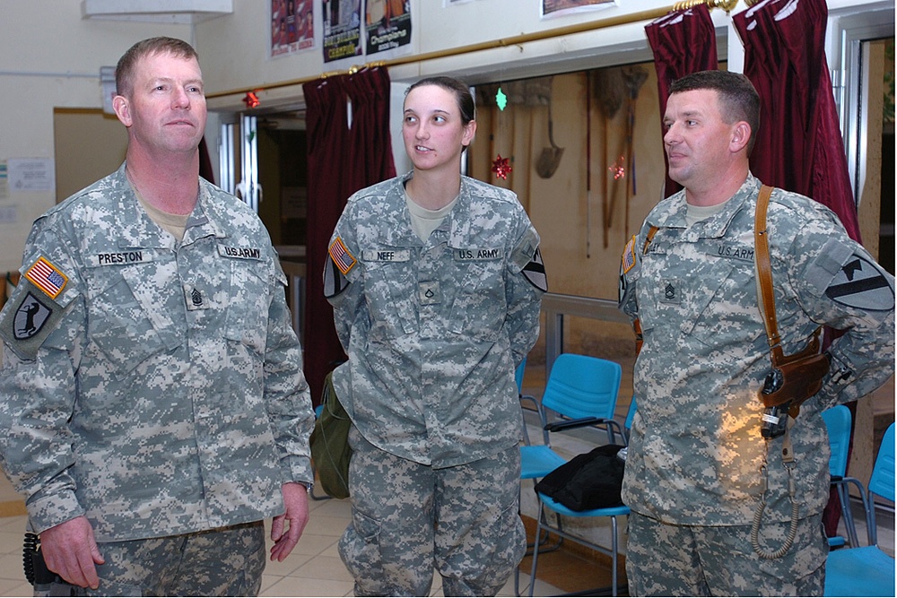 Top Army NCO, celebrities visit troops at Taji