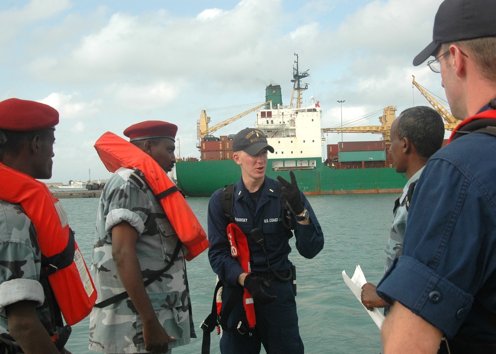 U.S. Coast Guard, Djibouti Navy Share Boarding Tactics