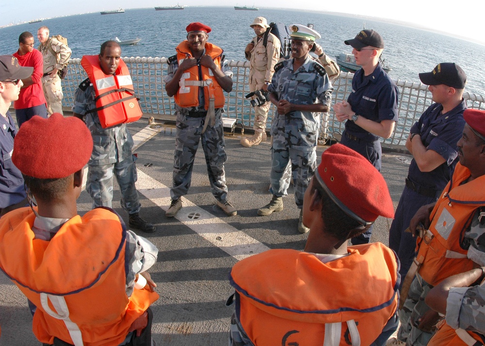 U.S. Coast Guard, Djibouti Navy Share Boarding Tactics