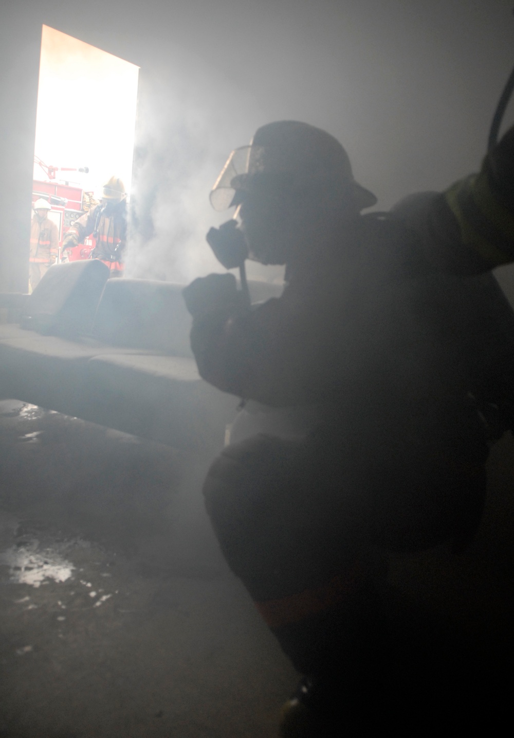 MCBJ Firefighters Take on Kadena's &quot;burn House&quot;