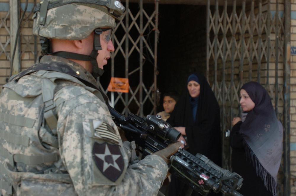 Strykers Sweep Neighborhood of Insurgency