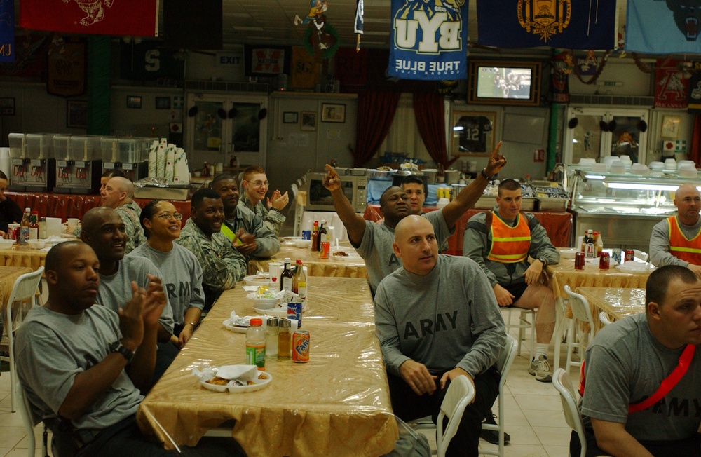 Soldier Enjoys Super Bowl XLI From Combat Zone