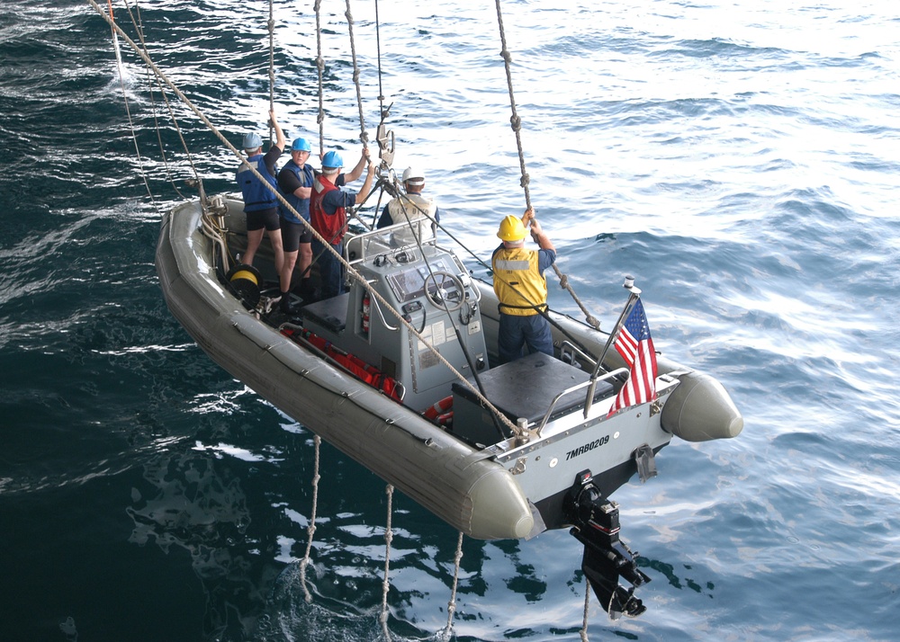 USS Dwight D. Eisenhower conducts man overboard drills