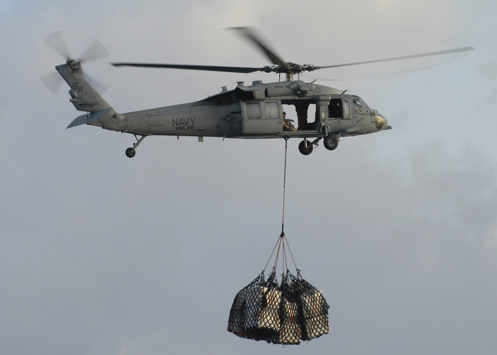 USS Dwight D. Eisenhower receives supplies