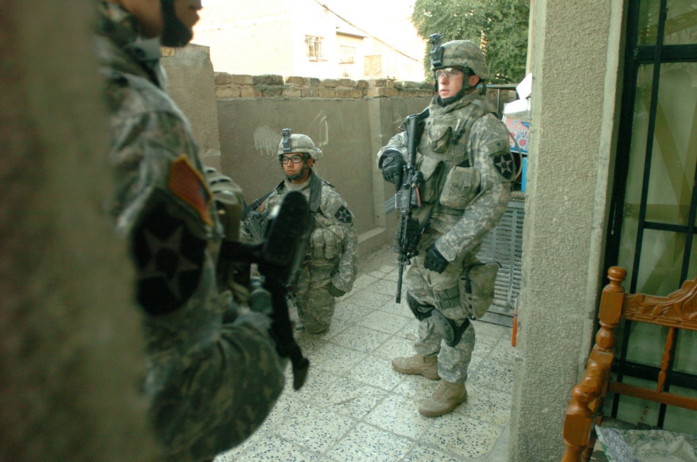 'Charlie Rock' Stryker Troops Search Abu Discher Neighborhoods