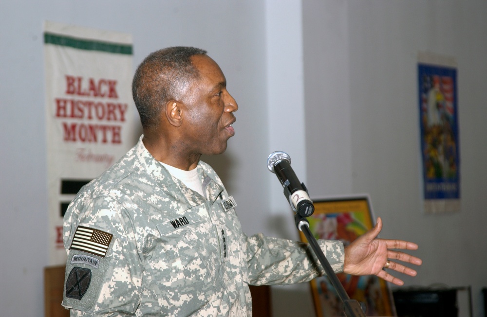 African-American general headlines Camp Arifjan celebration