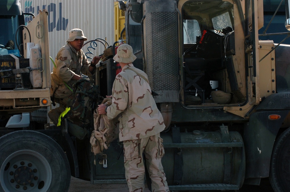 Air Force Medium Truck Detachment conducts convoy operations