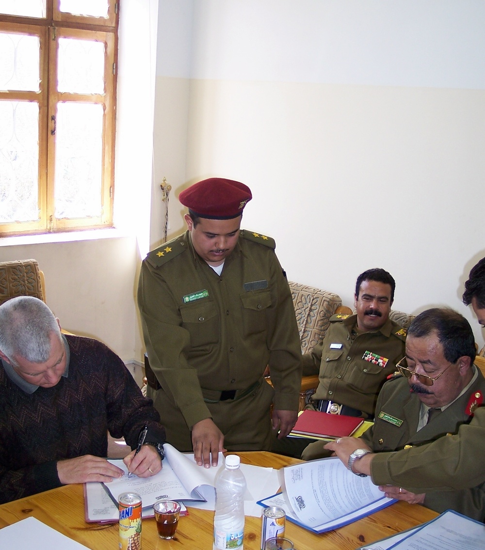 USARCENT Soldiers in Yemen for information exchange