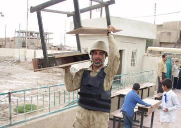 National Police, MND-B Soldiers drop off school supplies