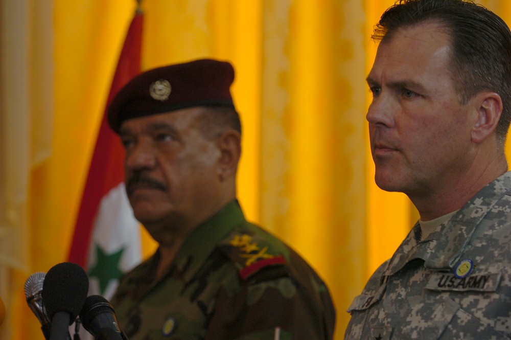 Pegasus 6, Iraqi General discuss security, improvements during press confer