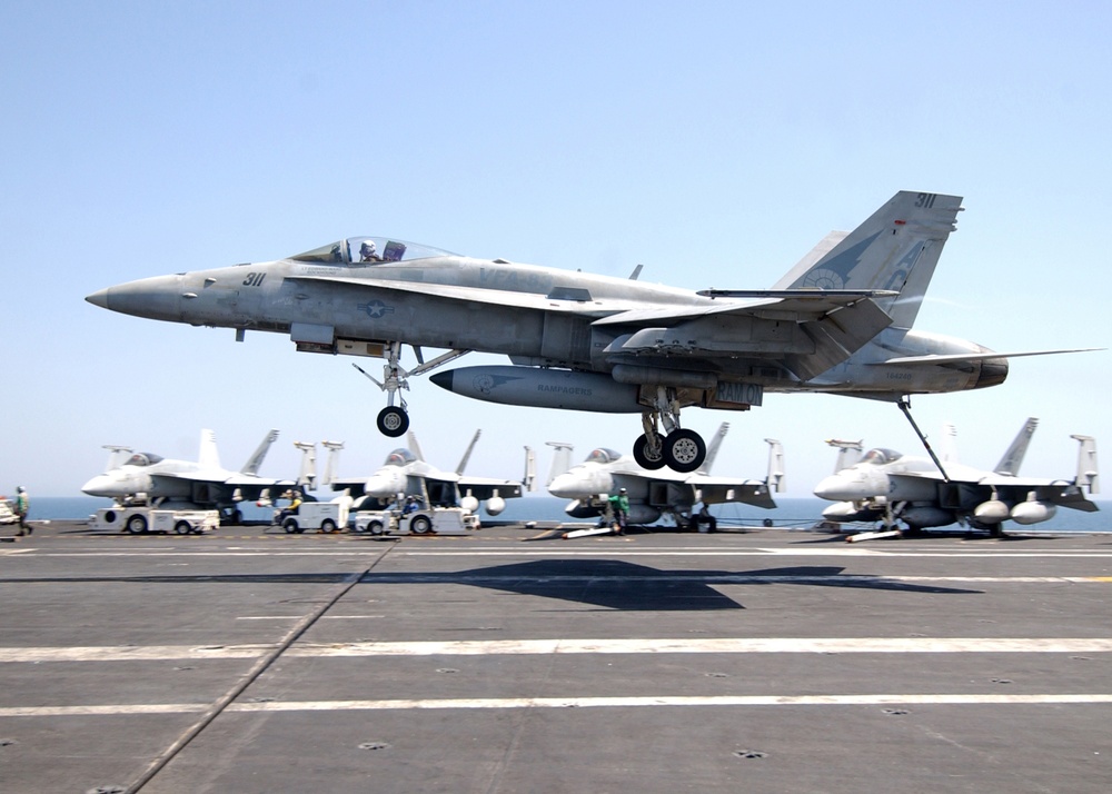 Air operations during dual carrier exercise