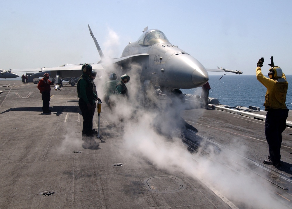 Air operations during dual carrier exercise