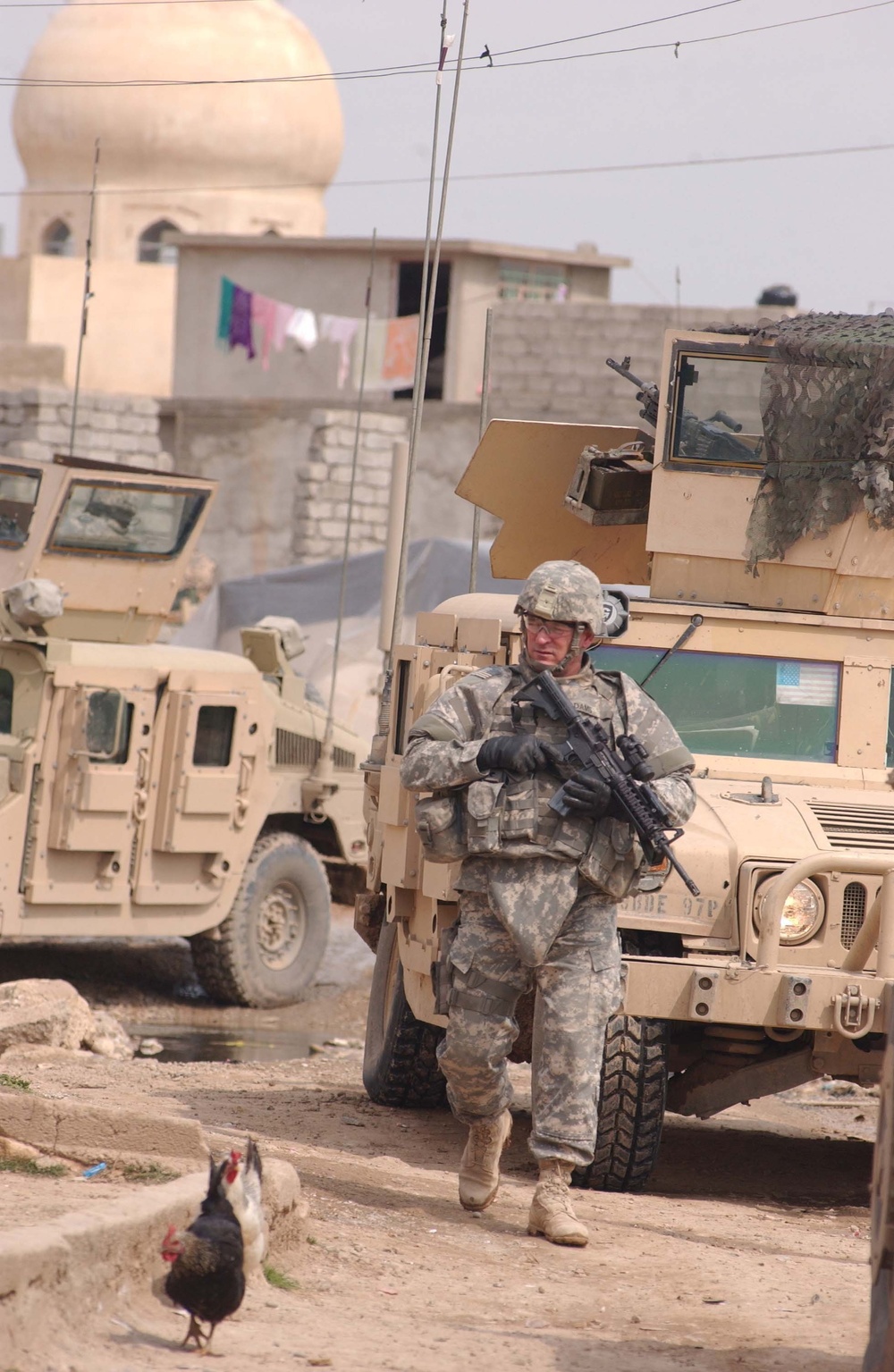 53rd Inf. Bde. Soldier guards Palestinian neighborhood