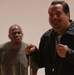 'Grey Wolf' entertained by Three Wild Comedians