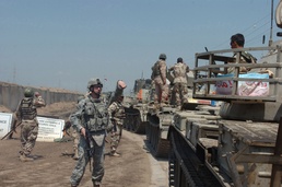 Iraqi tankers take on their first mounted patrol outside the wire