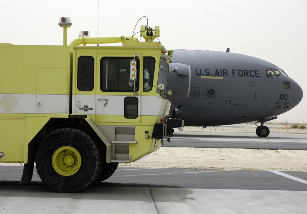 American city donates fire trucks, Navy and Air Force delivers