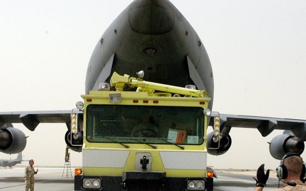 American city donates fire trucks, Navy and Air Force delivers