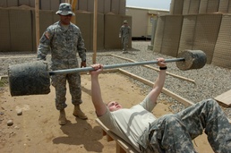Soldiers build gyms down-range to stay in shape