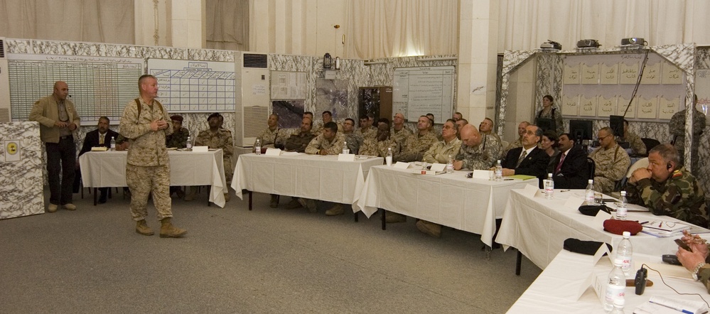 Al Anbar security conference at Camp Blue Diamond.