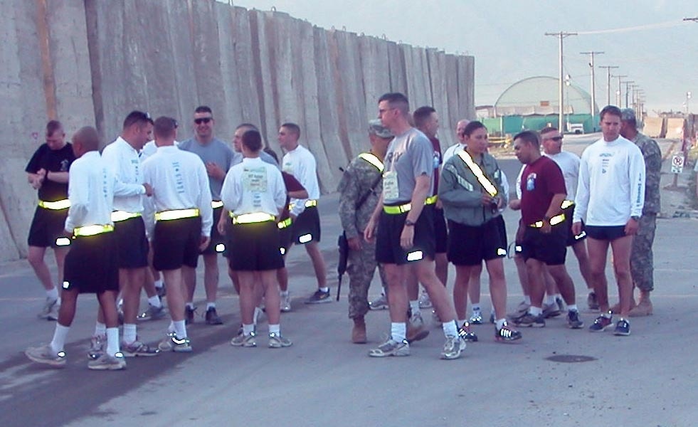 Service members compete in marathon from half-way around world