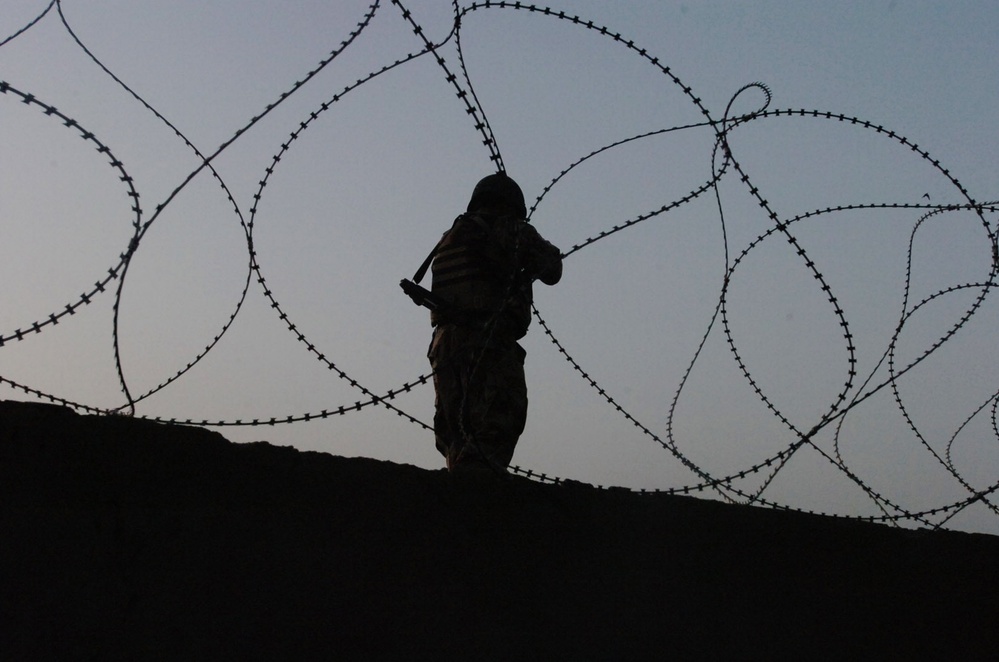 Silhouettes above the wire
