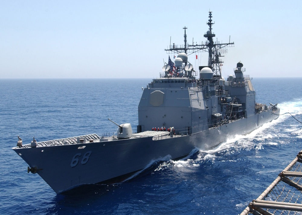 USS Anzio and USS Dwight D. Eisenhower Refuel