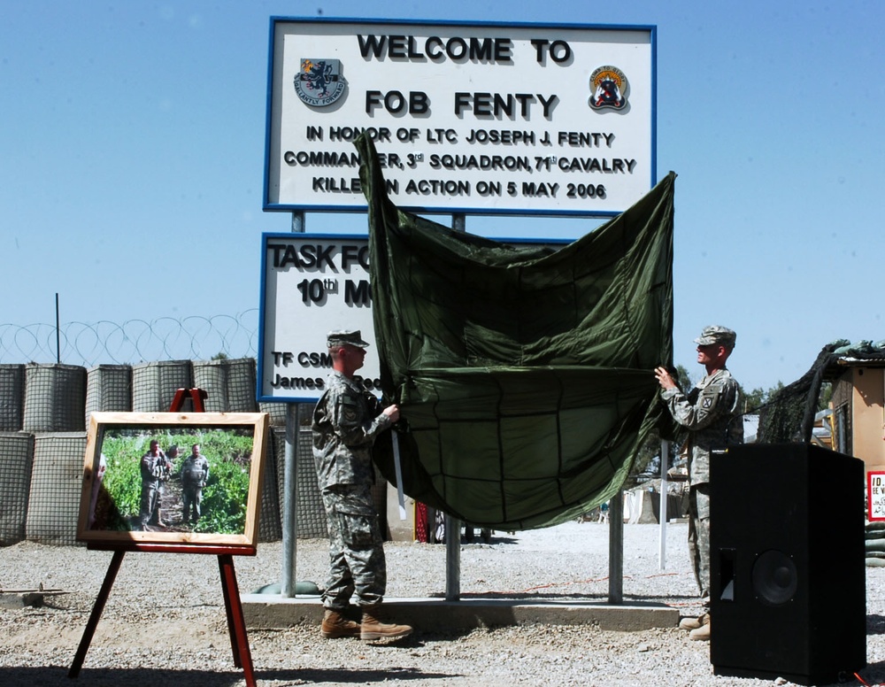 Northeastern base dedicated to fallen 'Spartan' leader