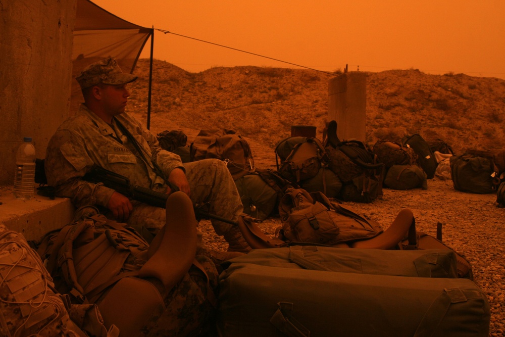 Sand storm at Camp Fallujah