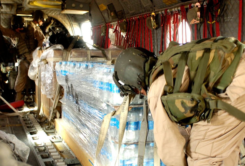 Aviation delivers supplies to ground troops