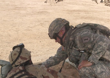 Iraqi army officers fire new weapons at Camp Taji