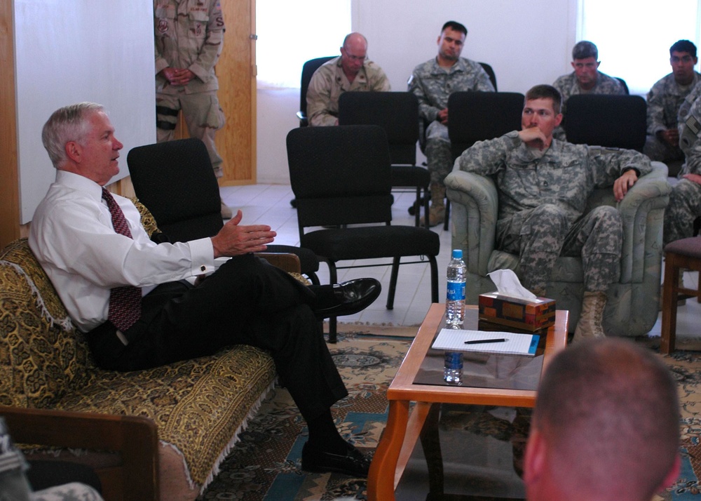 Secretary of Defense visits troops at Kandahar Airfield