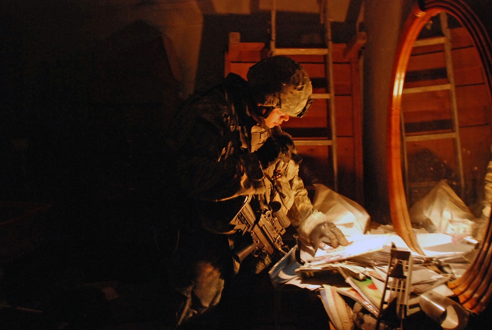 Soldiers Search For Bombs, Bomb Materials