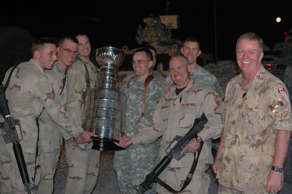 Soldiers remember National Hockey League Stanley Cup historic first visit t