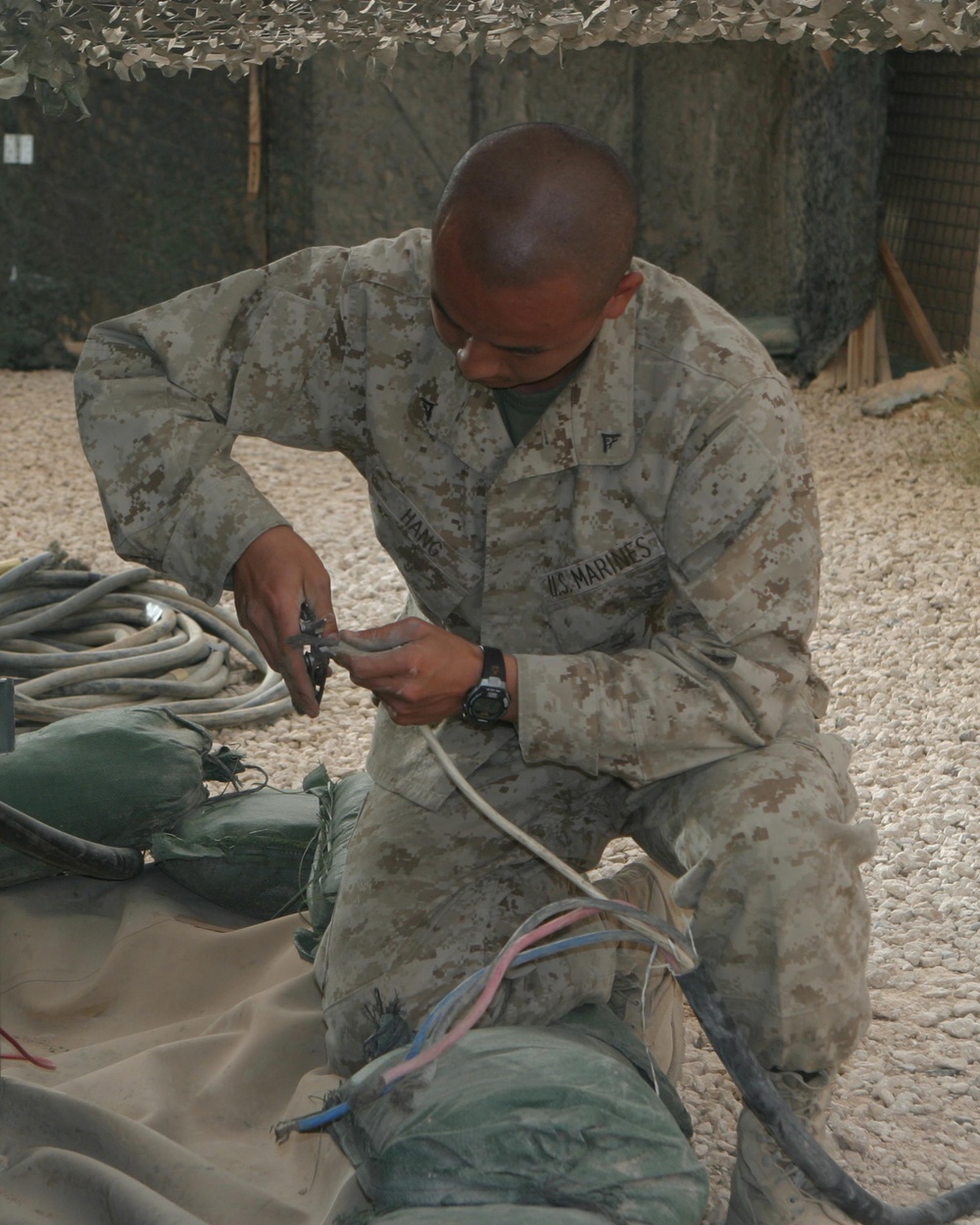 Unmmaned Vehicle Marines at Al Asad Air Base