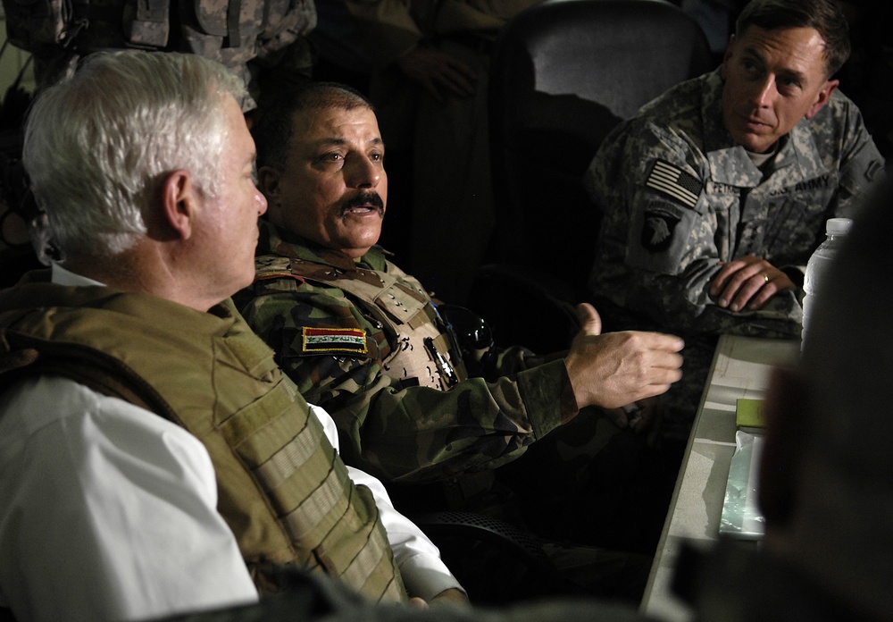 Defense Secretay Takes Extensives Tour of Baghdad Operations