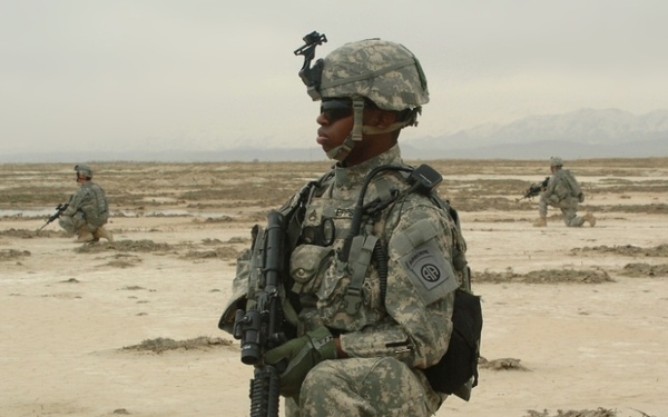 Paratroopers conduct patrols near Firebase Miri