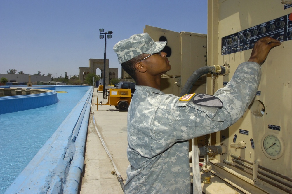 Soldiers Build Pool for Prosperity