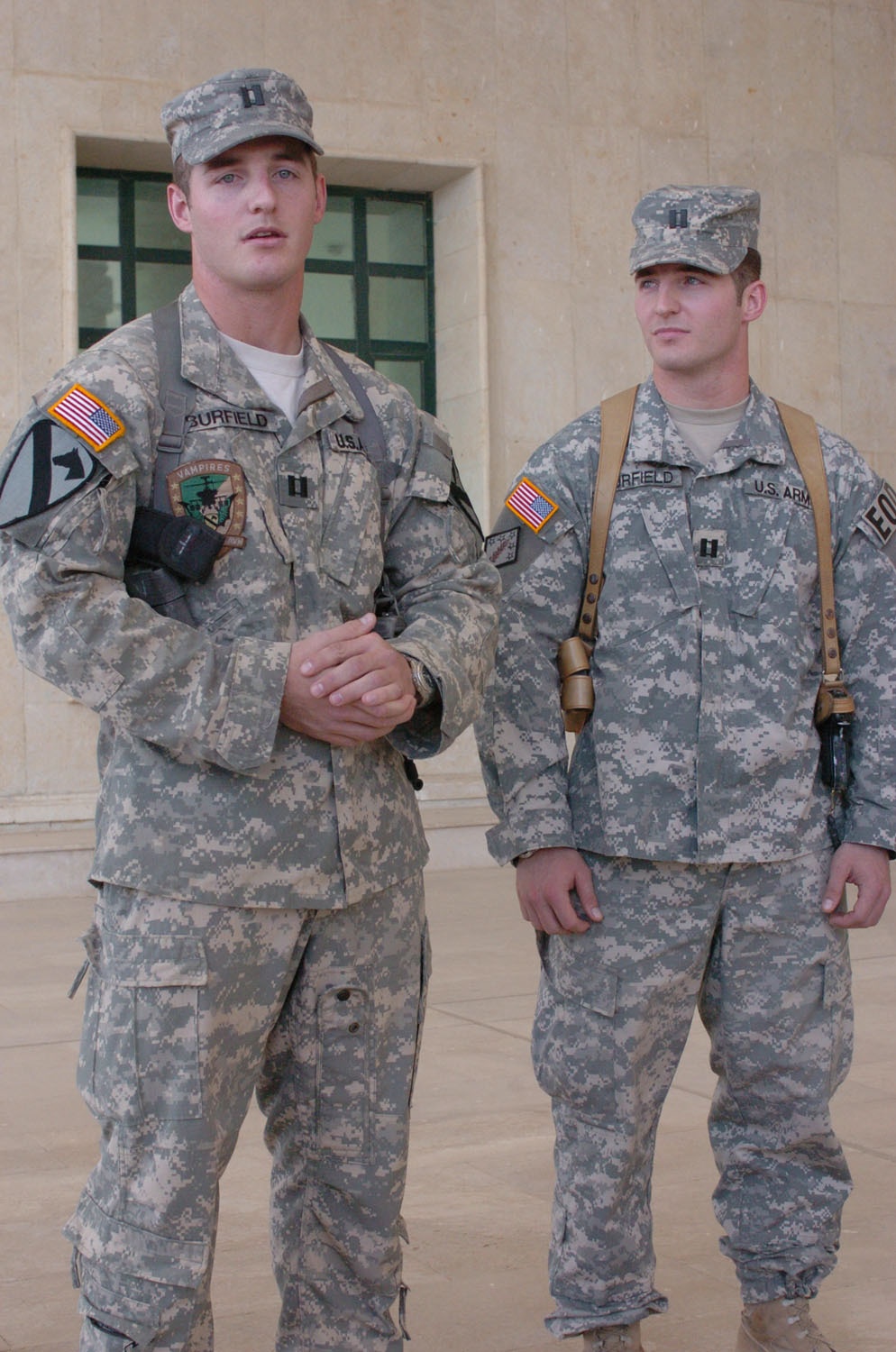 Identical Twins Brothers Pin on Captain's Bars