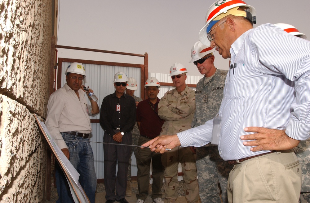 New Hospital Under Construction on Arifjan, Top Army Engineer Pays Visit